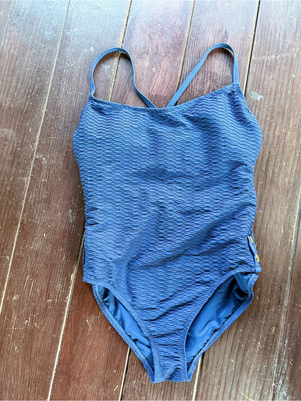 Bleu Rod Beattie Blue Textured One-Piece Swimsuit Size 12